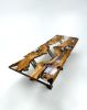Olive Wood Epoxy Resin Live Edge Dining Table, Kitchen Table | Tables by Tinella Collection. Item composed of wood and metal in contemporary or coastal style