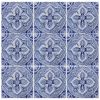 Blue and white wall art installation (1 tile) | Tiles by GVEGA. Item made of ceramic compatible with boho and mediterranean style