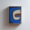 Blue Gold Leaf Abstract Art | Oil And Acrylic Painting in Paintings by Berezart. Item composed of canvas in minimalism or mid century modern style