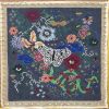 hand-embroidered needlepoint NIGHTSWIMMING original canvas | Textiles by Mommani Threads. Item made of wool works with contemporary & modern style