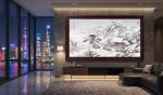 Snowy Night Return: Hand-Painted Shanshui Art on Silk/Xuan | Oil And Acrylic Painting in Paintings by Dynasty Artisan. Item composed of wood and fabric in contemporary or eclectic & maximalism style