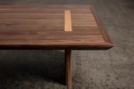 Minimalist Natural Walnut Finish Coffee Table w Oak Detail | Tables by Aeterna Furniture