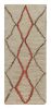 Vintage Azilal Moroccan runner in Beige with Red-Brown | Area Rug in Rugs by Rug and Kilim