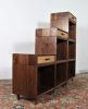 MODS stackable bookcase vinyl record case storage system | Book Case in Storage by GideonRettichWoodworker. Item made of walnut works with minimalism & mid century modern style
