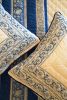 Floral Indigo Bordered Cushion Cover with Embroidery | Pillows by Jaipur Bloc House. Item made of cotton