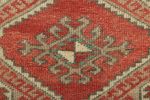 Vintage Turkish Oushak Rug in Red & Pink with Geometric | Area Rug in Rugs by Rug and Kilim