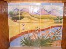 Rocky Mountain Front Kitchen Backsplash | Sculptures by Rachel Kaiser Art. Item composed of cement