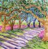 The Azalea Path / 20"x20" Watercolor on Canvas | Watercolor Painting in Paintings by Elizabeth Sheats Art. Item composed of canvas compatible with contemporary and coastal style