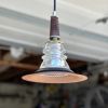 Insulator Light Lantern Pendant Metal Hood | Pendants by RailroadWare Lighting Hardware & Gifts | Moondog Cafe Key West in Key West. Item made of glass works with country & farmhouse & eclectic & maximalism style