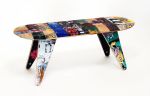 48" TWO SEATER - RECYCLED SKATEBOARD BENCH | Coffee Table in Tables by Skate or Design. Item composed of wood