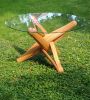 "lock" sculptural caramel bamboo dining table (base) | Tables by JAN PAUL. Item composed of bamboo and glass in mid century modern or contemporary style