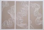 Here in Time I, II, III | Embroidery in Wall Hangings by Saskia Saunders | Treehouse Hotel London in London. Item made of linen & fiber compatible with minimalism and contemporary style