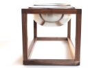 Triple Dog Feeder | Storage Stand in Storage by Wake the Tree Furniture Co. Item made of walnut & steel compatible with minimalism and mid century modern style