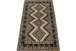 Vintage Gabbeh Tribal Runner in Gray with Beige-Brown | Area Rug in Rugs by Rug and Kilim