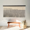 Straight gray lines-Zorke 34-minimalist decor wall art | Macrame Wall Hanging in Wall Hangings by Olivia Fiber Art. Item composed of wood and wool in minimalism or mid century modern style