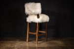 Modern Dining Stool in Exotic Wood and Sheepskin from Costan | Bar Stool in Chairs by Costantini Designñ. Item composed of wood and leather in contemporary or modern style