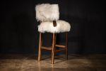 Modern Dining Stool in Exotic Wood and Sheepskin from Costan | Bar Stool in Chairs by Costantini Design. Item composed of wood and leather in contemporary or modern style