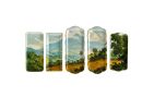 "Hanalei Valley" Wall Art :Ceramic Plates/Oil on Canvas | Wall Sculpture in Wall Hangings by Studio DeSimoneWayland. Item made of canvas with ceramic works with contemporary style