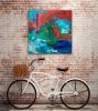 Live With Red Contemporary Abstract | Oil And Acrylic Painting in Paintings by Strokes by Red - Red (Linda Harrison). Item composed of canvas