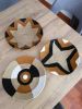 Set of 15 Black, Brown and White African Wall Plate | Decorative Plate in Decorative Objects by Sarmal Design. Item made of bamboo with cotton works with boho & contemporary style