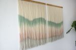 Two Part hand dyed Tapestry | Wall Hangings by WOOL + ROPE. Item made of oak wood & wool compatible with boho and contemporary style
