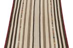 Vintage Persian Kilim in Beige-Brown Stripes, Panel Style | Area Rug in Rugs by Rug and Kilim