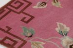 Rug & Kilim’s Chinese Art Deco Rug, Pink with Greek Key | Area Rug in Rugs by Rug and Kilim