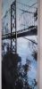 Bay Bridge at Morning | Oil And Acrylic Painting in Paintings by Nichole McDaniel. Item made of wood with synthetic