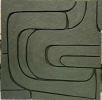 Green Geometric 3d Artwork | Mixed Media by Berezart. Item composed of canvas and paper in boho or minimalism style