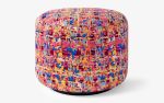 Papillonne Kenzo Pouffe | Ottoman in Benches & Ottomans by LAGU. Item made of cotton