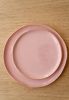 Handmade Porcelain Dinner Plates With Gold Rim. Powder Pink | Dinnerware by Creating Comfort Lab. Item made of ceramic