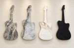 Handcrafted Porcelain Guitar Wall Art - made to Order | Decorative Frame in Decorative Objects by Wasel Collection By Obsidian. Item made of wood with stone works with contemporary & modern style