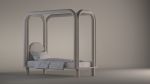Roundish single bed | Beds & Accessories by DONNA Furniture. Item made of wood & fabric compatible with minimalism and contemporary style