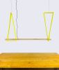 Dovell Hanging Lamp | Yellow with Maple | Pendants by Atelier Stōbben. Item composed of oak wood and aluminum in minimalism or contemporary style