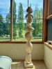 Wood Modern Totem Pole.  Floor wood sculpture. | Public Sculptures by Ivars Design