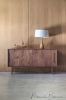 Credenza with Sliding Lacquered Doors | Media Console in Storage by Manuel Barrera Habitables. Item composed of oak wood