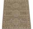 Rug & Kilim Distressed Khotan rug in Gray with Beige-Brown | Area Rug in Rugs by Rug and Kilim