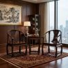 Forbidden City Imperial Scholar's Horseshoe Armchair Set | Chairs by Dynasty Artisan. Item made of wood compatible with minimalism and contemporary style