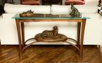 The Rooney Table | Console Table in Tables by Novità Design. Item made of walnut with glass works with contemporary & modern style