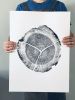 Walden Pond Tree ring print. 18x24 inches | Prints by Erik Linton. Item made of paper