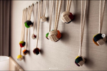 Hand-Painted Monkey's Fist Knots | Mixed Media by Cassandra Smith | Renaissance Columbus Westerville-Polaris Hotel in Westerville. Item made of fiber & synthetic