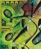 Drum Players | Oil And Acrylic Painting in Paintings by Mwenye painter. Item made of canvas with synthetic