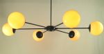 Custom Chandelier for Roots | Chandeliers by CP Lighting | Roots Natural Kitchen in Richmond. Item composed of aluminum and glass