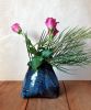 Blue Textured Flower Vase Small Pottery Vase | Vases & Vessels by ShellyClayspot. Item made of stoneware