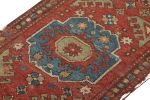 Antique Bergama Scatter Rug in Red with Geometric Patterns | Area Rug in Rugs by Rug and Kilim