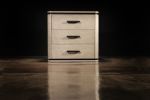 Bedside Table in Gray Birdseye Maple & Bronze by Costantini | Tables by Costantini Design. Item made of wood with bronze works with contemporary & modern style