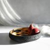 The Brush Series #001: Carbon Black and Gold | Decorative Bowl in Decorative Objects by Carolyn Powers Designs. Item made of concrete with glass works with minimalism & contemporary style