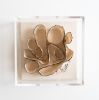 Fiber Art / 3 Dimensional / Wall Sculpture with Frame | Wall Hangings by Stef Shock. Item composed of fabric and glass in boho or contemporary style