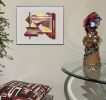 'Red Planet' - Abstract Collage Art | Mixed Media by Bent Street Collage Art & Design. Item made of paper works with modern & urban style