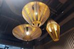 Custom-Wrapped Yarn Lighting Fixtures V1 V2 V3 | Pendants by ADAMLAMP | Dockyard Etele Plaza in Budapest. Item composed of cotton & steel compatible with boho and contemporary style